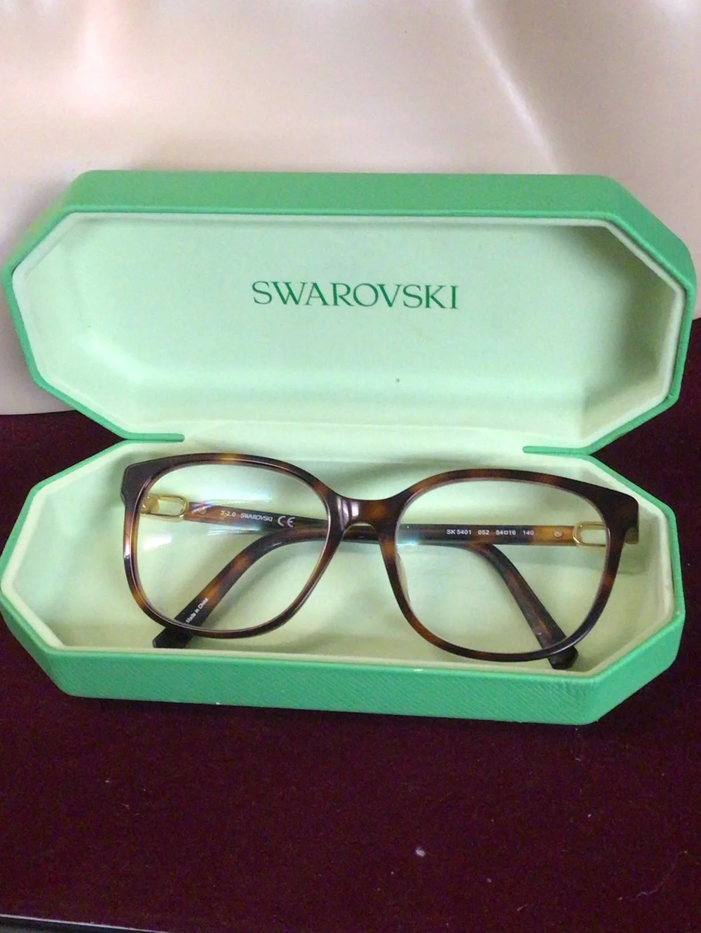 Swarovski pre own womens tortoise Eyeglasses SK5401 with case. 54[]16 140.